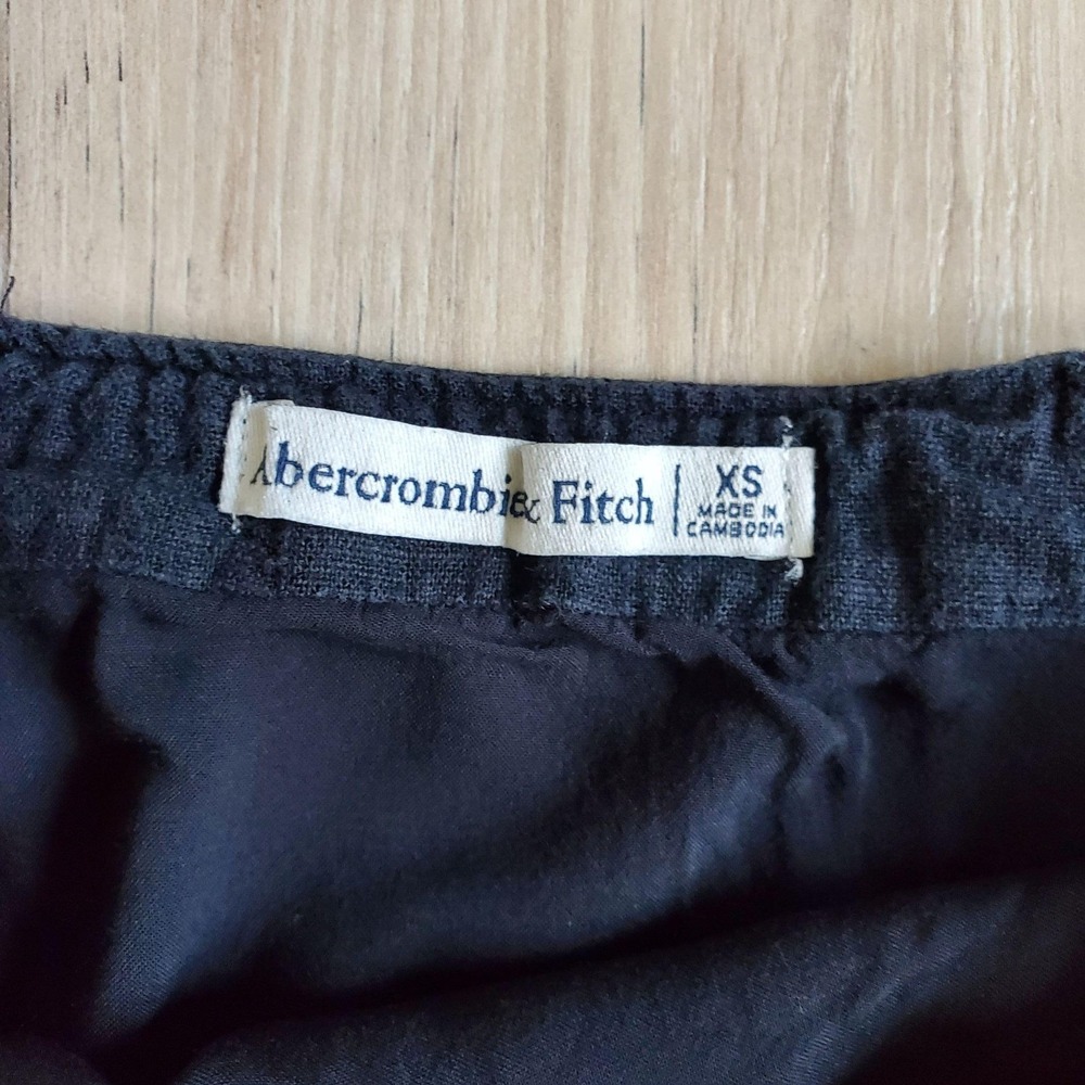 Abercrombie & Fitch Skirt Womens XS Black Ruffle Hem A-Line Short Mini Casual - Picture 3 of 7
